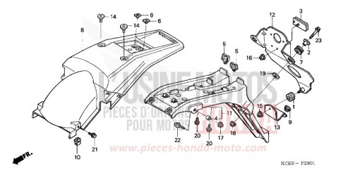 KOTFLUEGEL, HINTEN (ED) XR250R4 de 2004